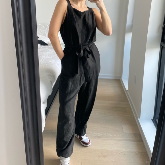 Reformation Black Linen Jumpsuit - Picture 2 of 8